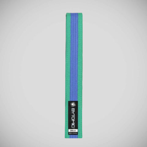 Green/Blue Bytomic Coloured Stripe Martial Arts Belt 10 Pack
