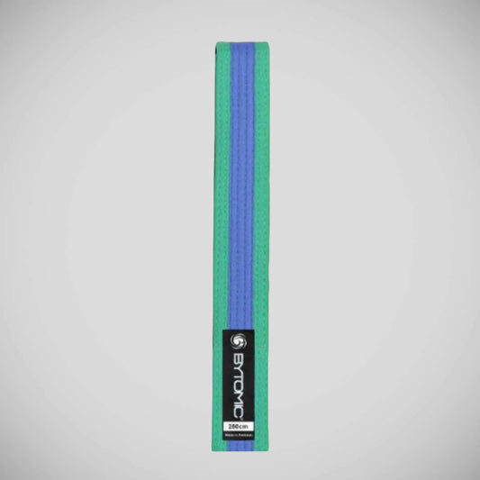 Green/Blue Bytomic Coloured Stripe Martial Arts Belt 10 Pack