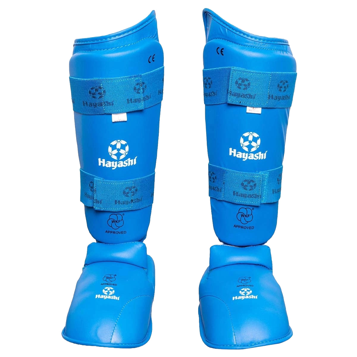 Hayashi WKF Approved Karate Shin-Instep Guard Blue