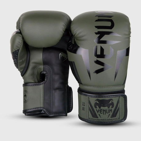 Khaki/Black Venum Elite Boxing Gloves