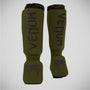 Venum Kontact Shin Guards Khaki/Black