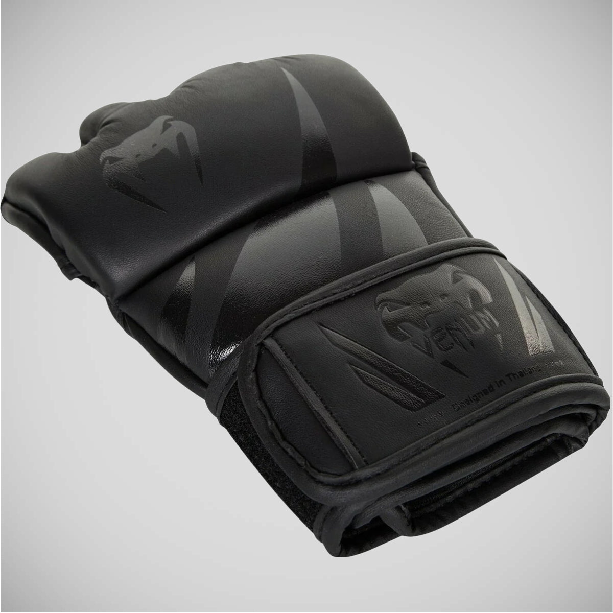 Matte Black Venum Challenger MMA Gloves