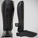 Matte Black Venum Challenger Shin Guards