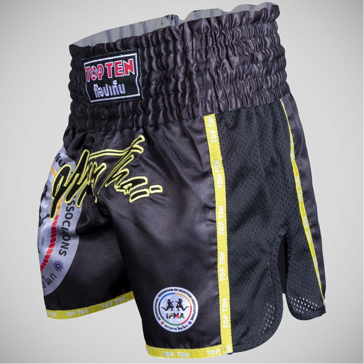 Black Top Ten Prachao IFMA Muay Thai Shorts