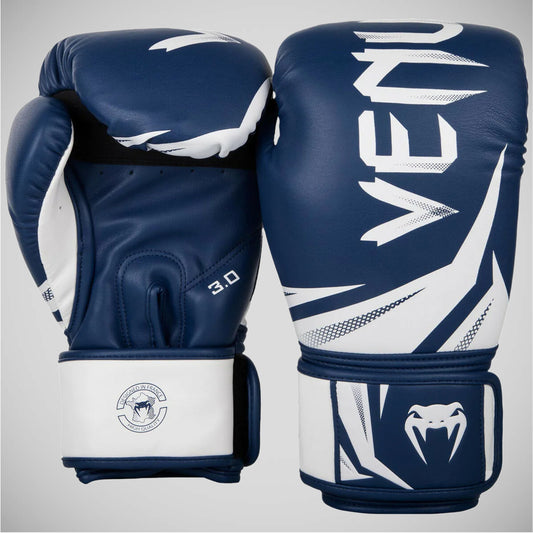 Navy/White Venum Challenger 3.0 Boxing Gloves