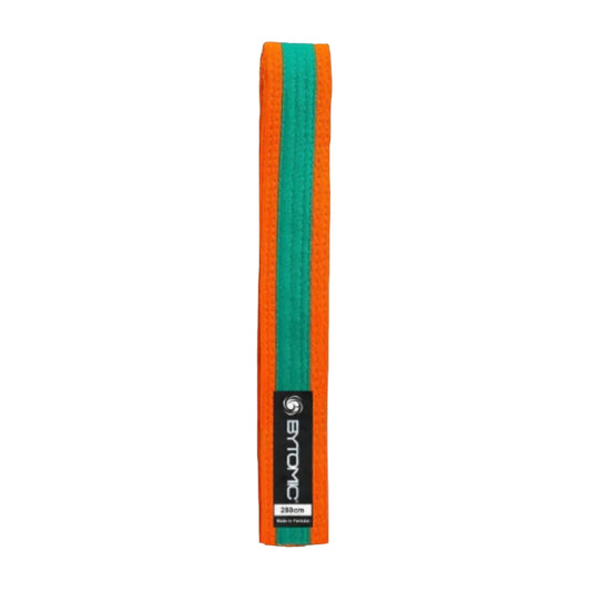 Orange/Green Bytomic Coloured Stripe Martial Arts Belt 10 Pack