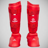 Hayashi WKF Approved Karate Shin-Instep Guard Red