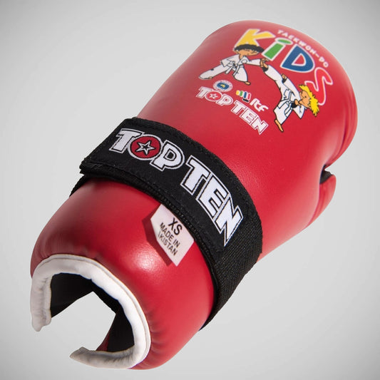 Red Top Ten Kids Generation ITF Pointfighter Gloves