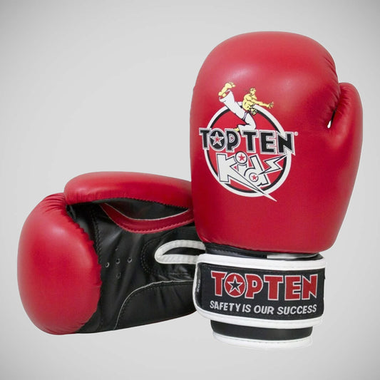 Red Top Ten Kids Boxing Gloves 8oz