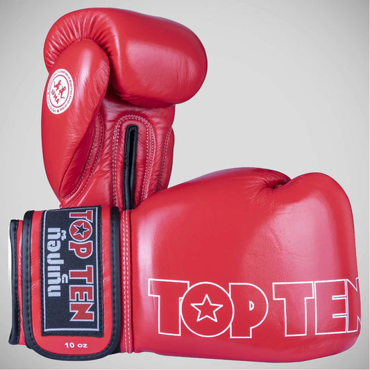 Red Top Ten Mad IFMA Boxing Gloves