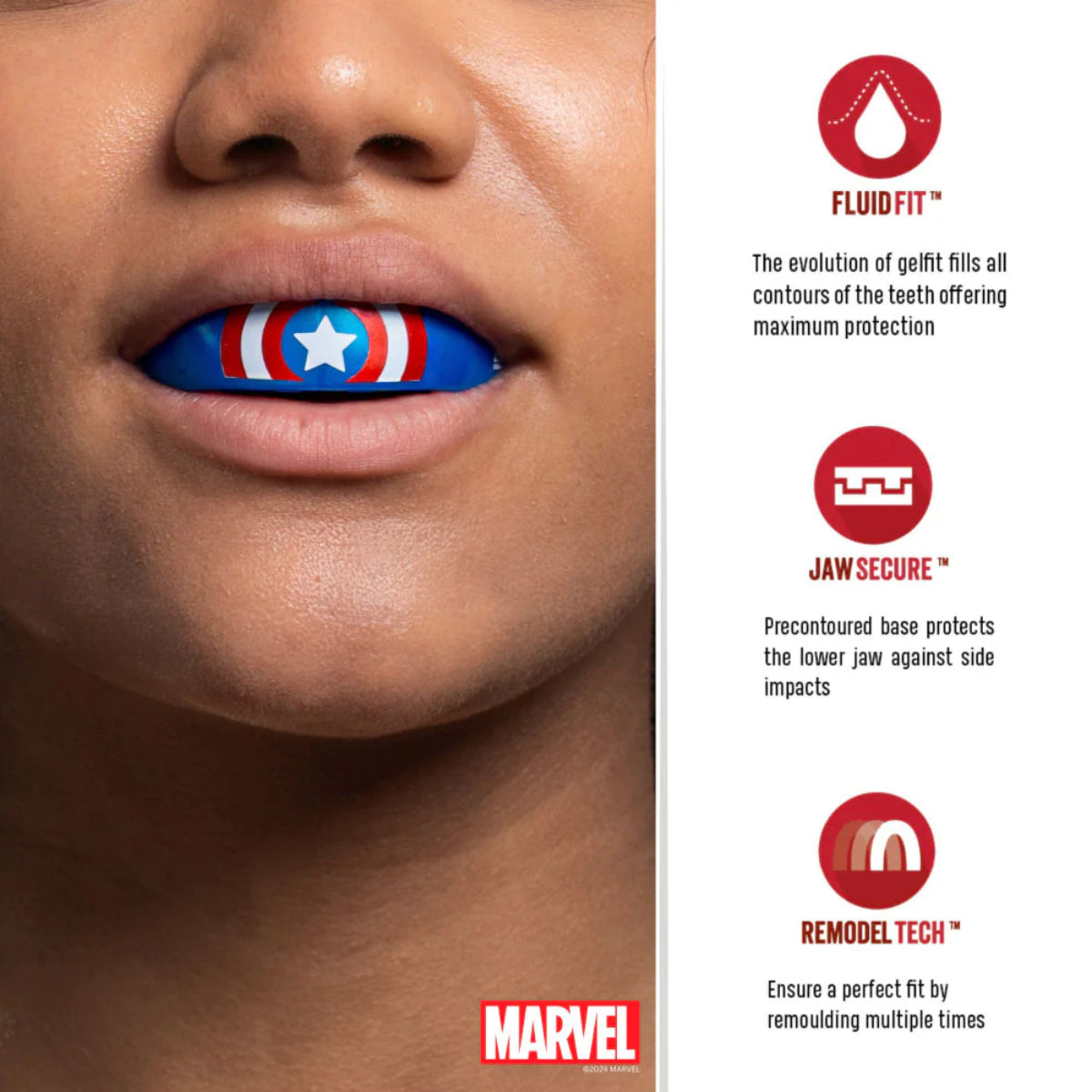 SafeJawz Marvel Captain America Mouth Guard