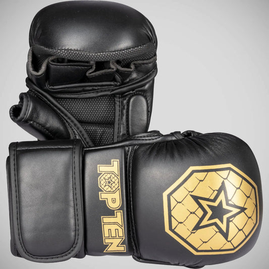 Top Ten Contender MMA Sparring Gloves Black/Gold