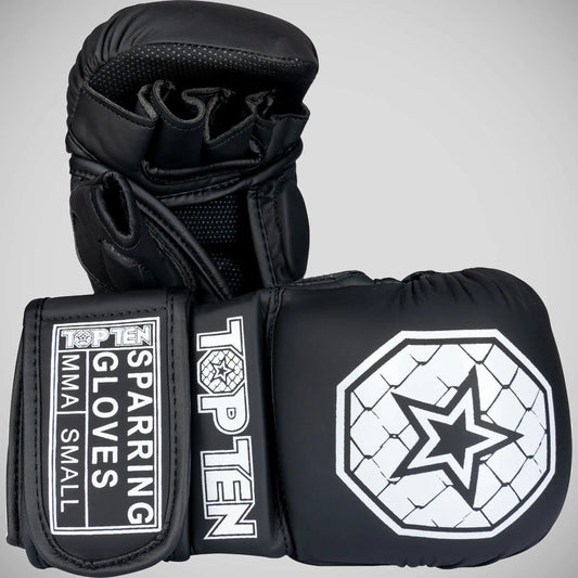 Top Ten Contender MMA Sparring Gloves Black