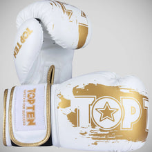 Top Ten Power Ink Golden Star Boxing Gloves White/Gold
