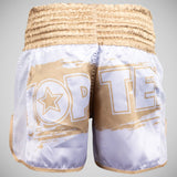 Top Ten Power Ink Golden Star Kickboxing Shorts White/Gold