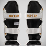 Top Ten Power Ink Golden Star Shin/Instep Guards White/Gold