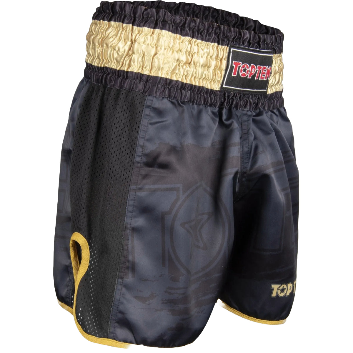 Top Ten Power Ink Kickboxing Shorts Black/Gold