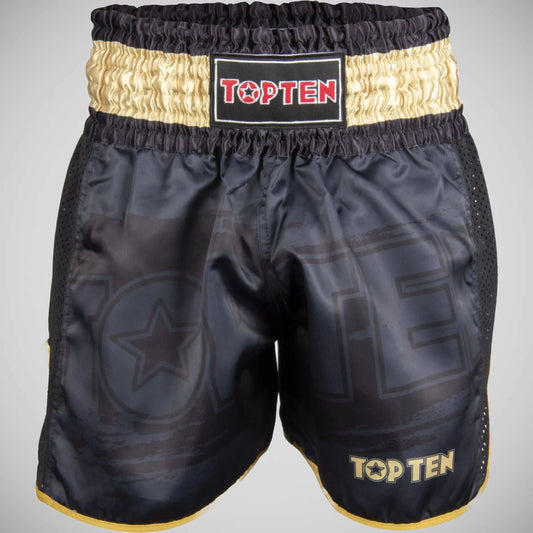 Top Ten Power Ink Kickboxing Shorts Black/Gold