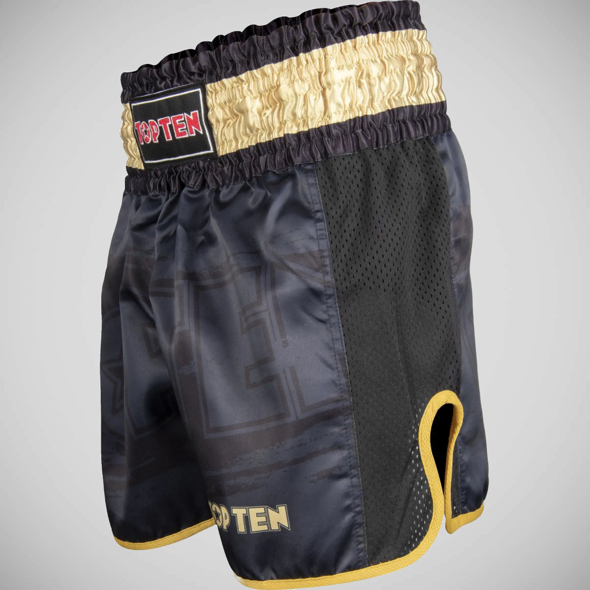 Top Ten Power Ink Kickboxing Shorts Black/Gold