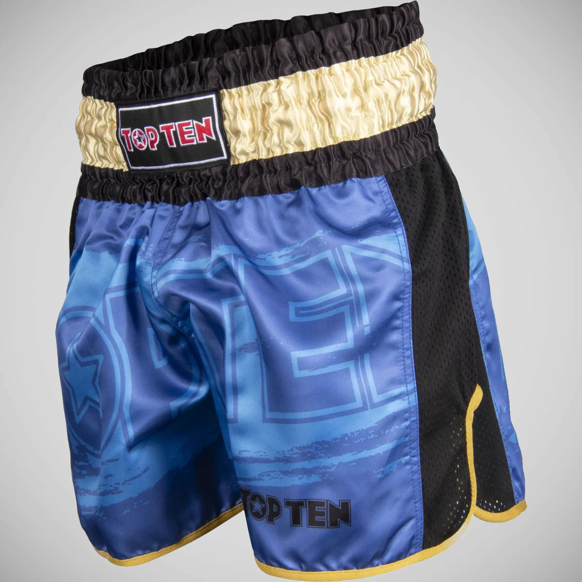 Top Ten Power Ink Kickboxing Shorts Blue/Gold