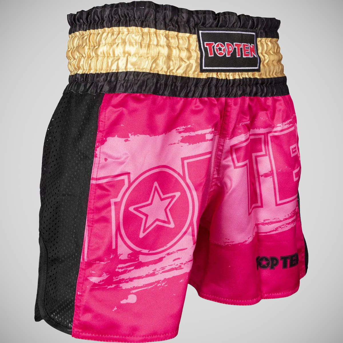 Top Ten Power Ink Kickboxing Shorts Pink/Gold