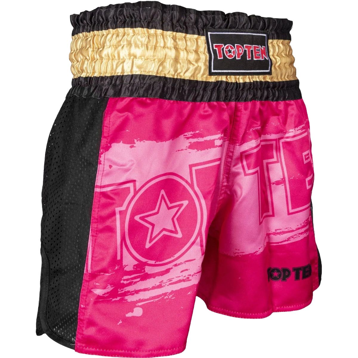 Top Ten Power Ink Kickboxing Shorts Pink/Gold