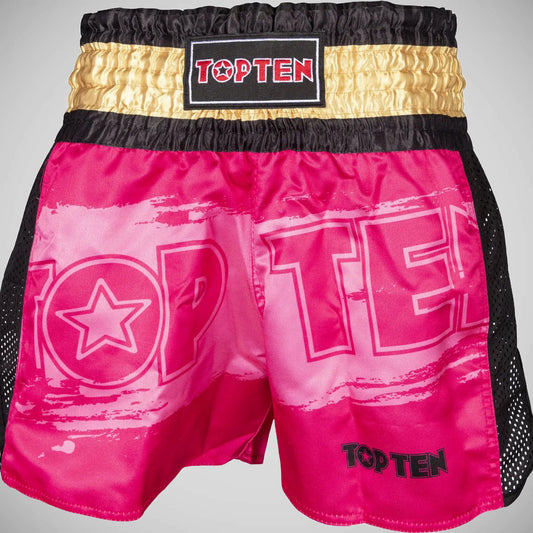 Top Ten Power Ink Kickboxing Shorts Pink/Gold