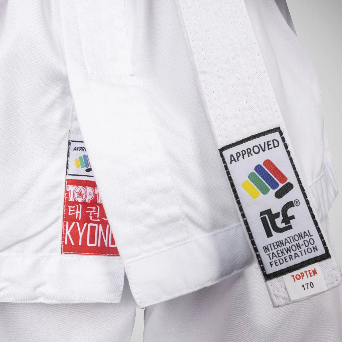 White Top Ten Student ITF Tae Kwon-Do Dobok