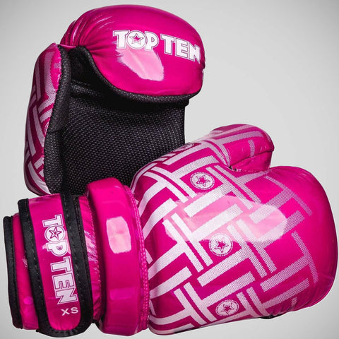 Pink/White Top Ten Superlight Prism Glossy Pointfighter Gloves