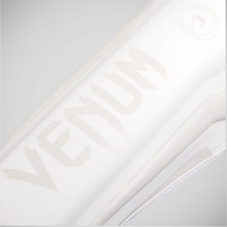 White/White Venum Elite Shin Guards