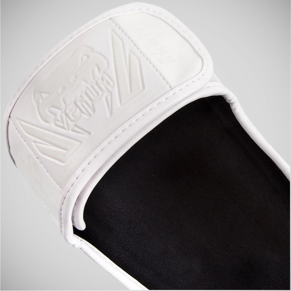 White/White Venum Elite Shin Guards