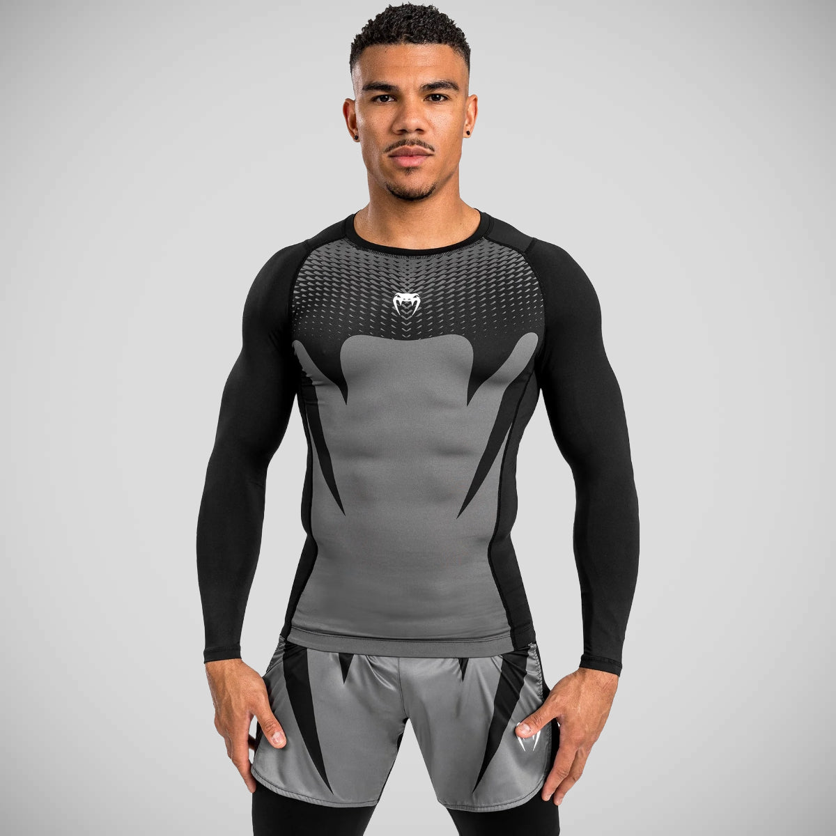 Venum Attack Long Sleeve Rash Guard Black/Grey