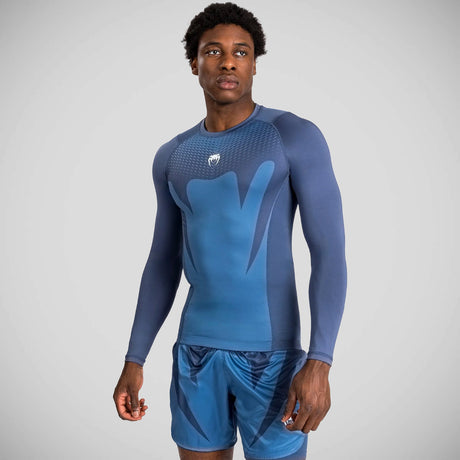 Venum Attack Long Sleeve Rash Guard Navy