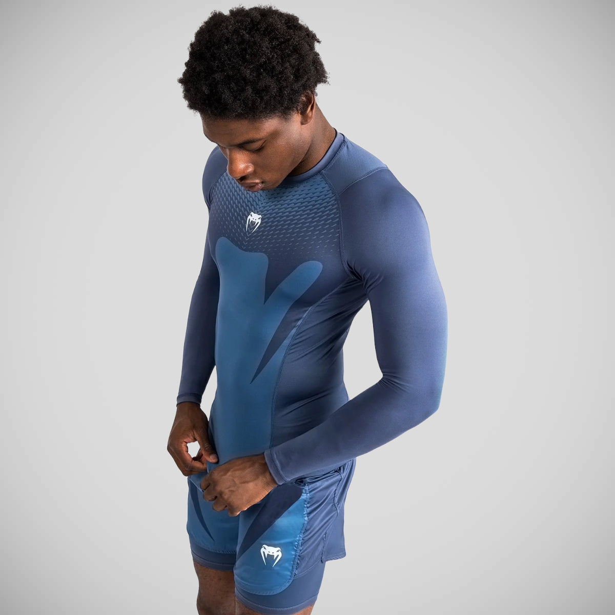 Venum Attack Long Sleeve Rash Guard Navy