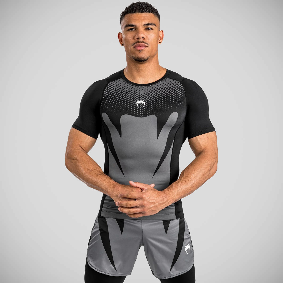 Venum Attack Short Sleeve Rash Guard Black/Grey