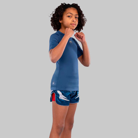 Venum Contender Kids Short Sleeve Rash Guard Royal Blue