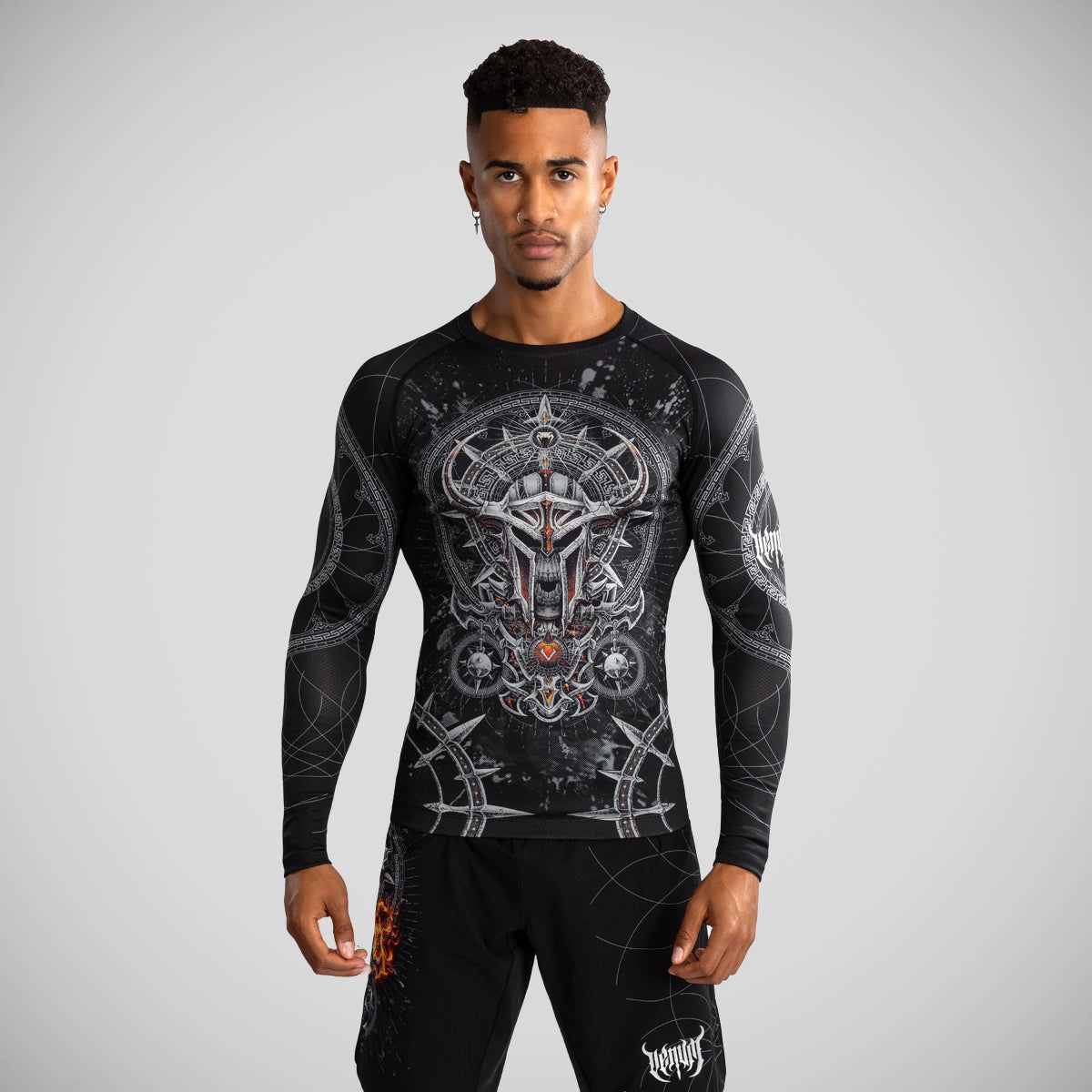 Venum Gladiator 5.0 Long Sleeve Rash Guard Black/Silver