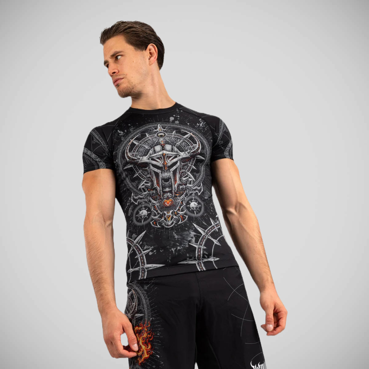 Venum Gladiator 5.0 Short Sleeve Rash Guard Black/Silver