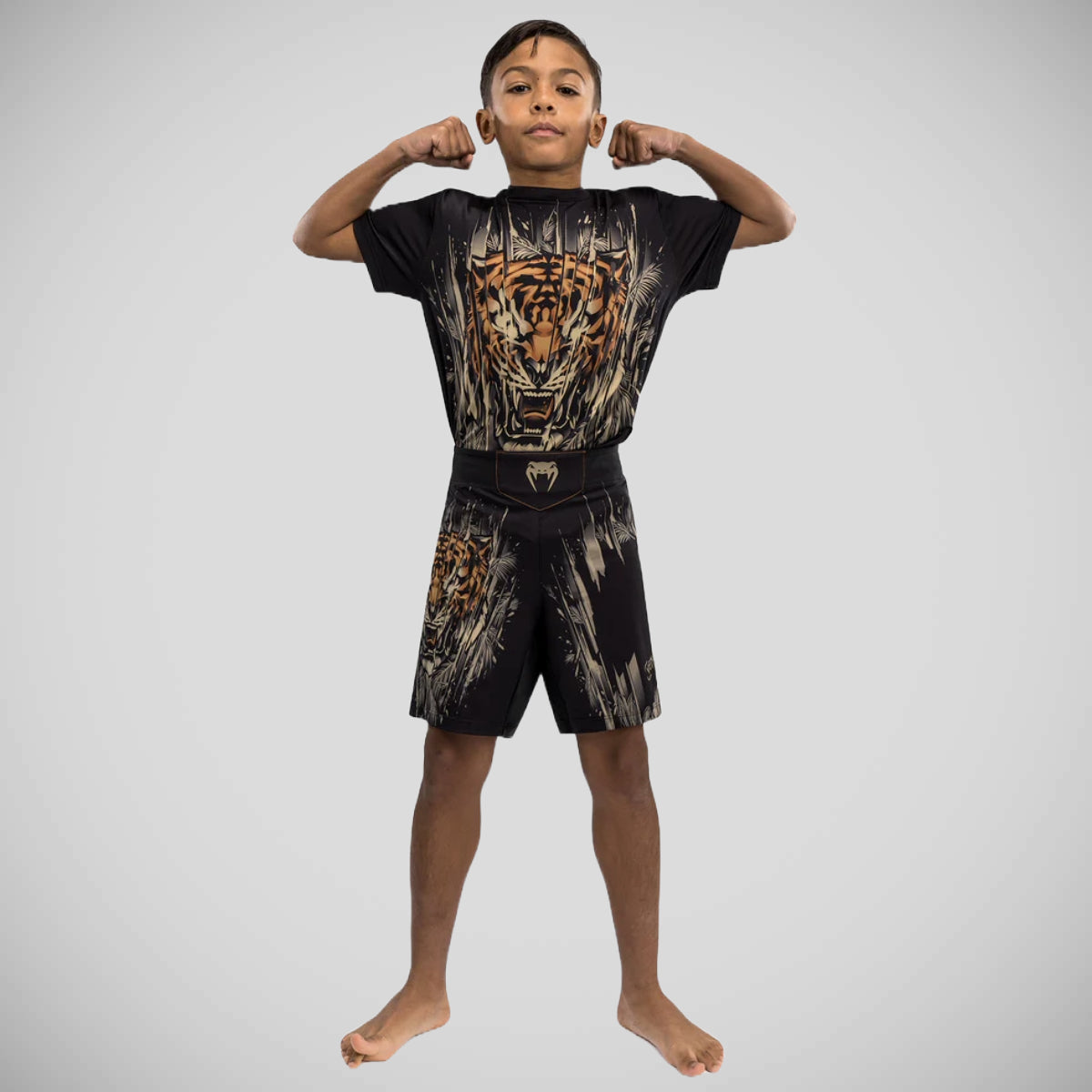 Venum Tiger Kids Fight Shorts Black/Orange