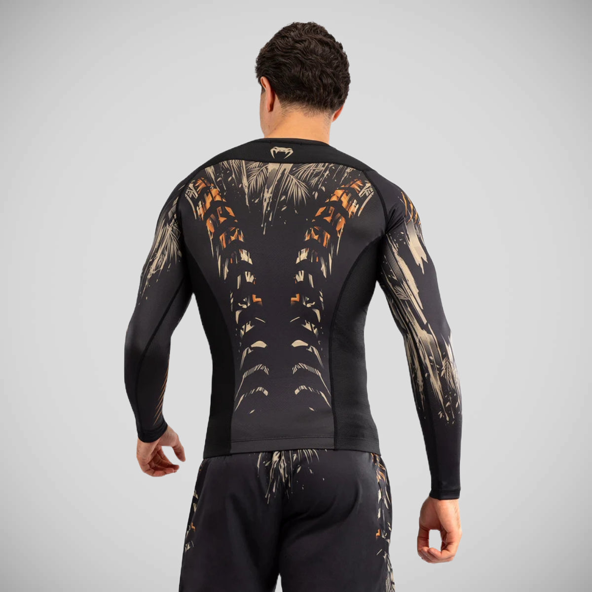 Venum Tiger Long Sleeve Rash Guard Black/Orange