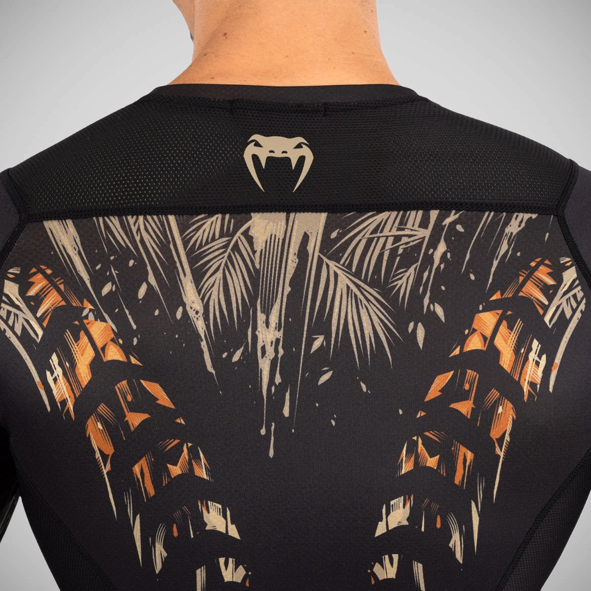 Venum Tiger Long Sleeve Rash Guard Black/Orange