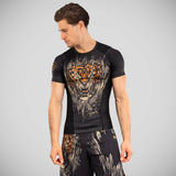 Venum Tiger Short Sleeve Rash Guard Black/Orange