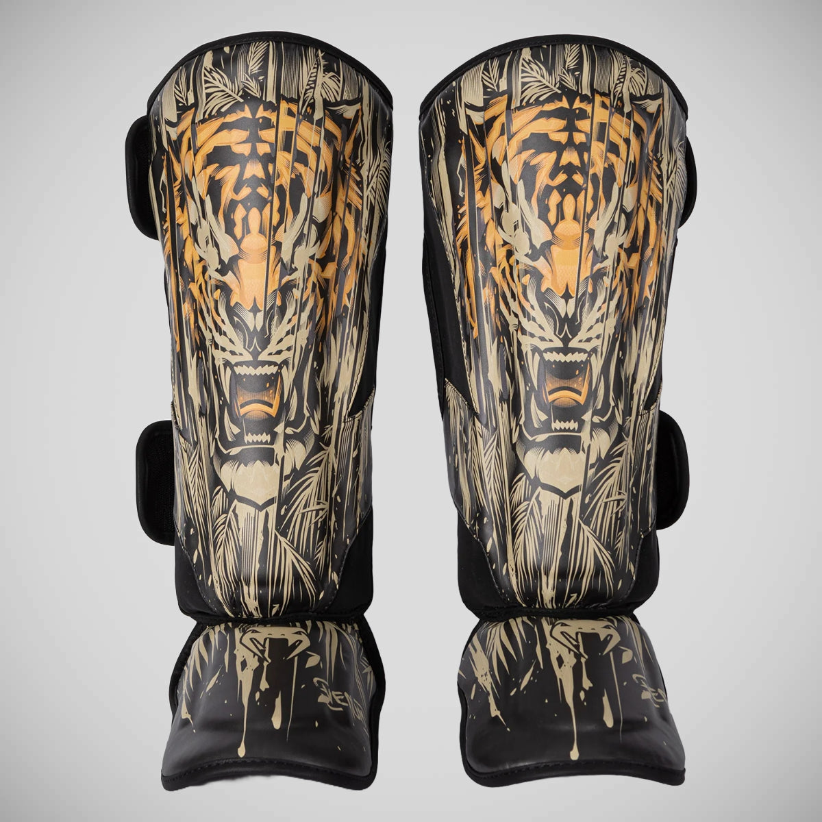 Venum Tiger Kids Shin Guards Black/Orange