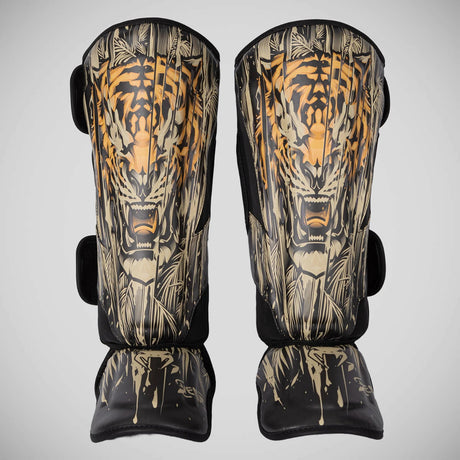 Venum Tiger Kids Shin Guards Black/Orange