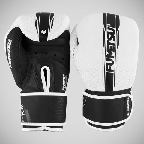 White/Black Fumetsu Alpha Pro Boxing Gloves