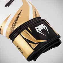 White/Black/Gold Venum Challenger 3.0 Boxing Gloves