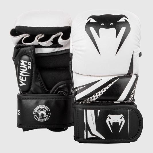 White/Black Venum Challenger 3.0 MMA Sparring Gloves