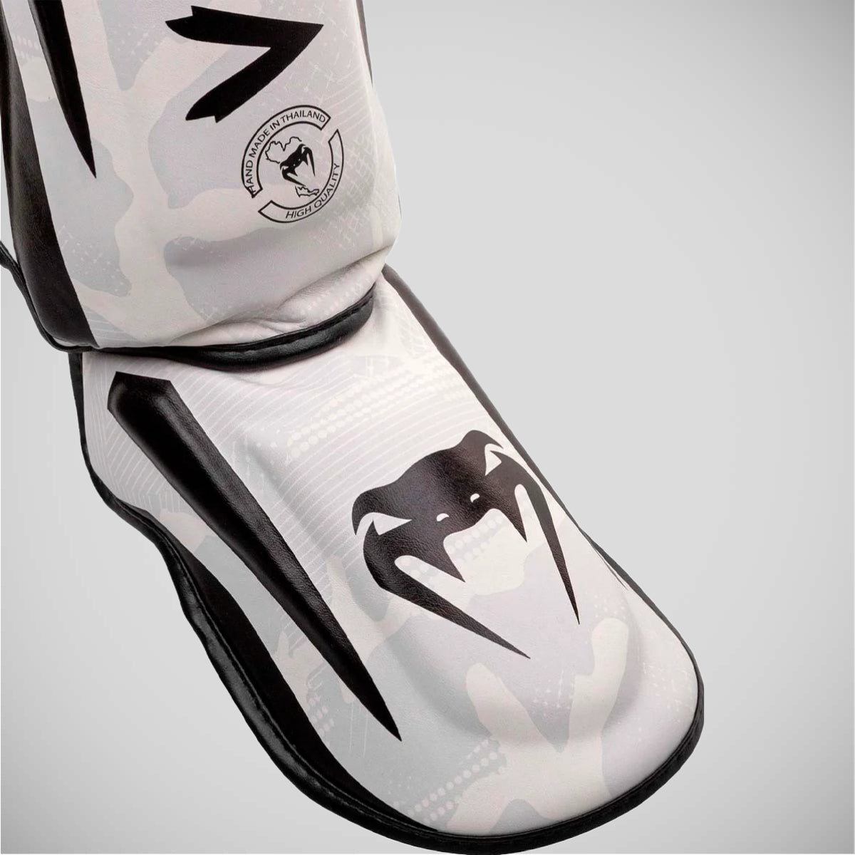 White/Camo Venum Elite Shin Guards