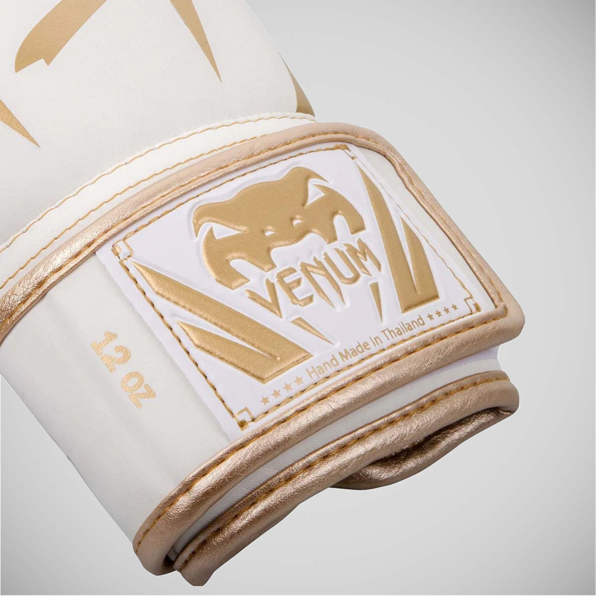 White/Gold Venum Elite Boxing Gloves