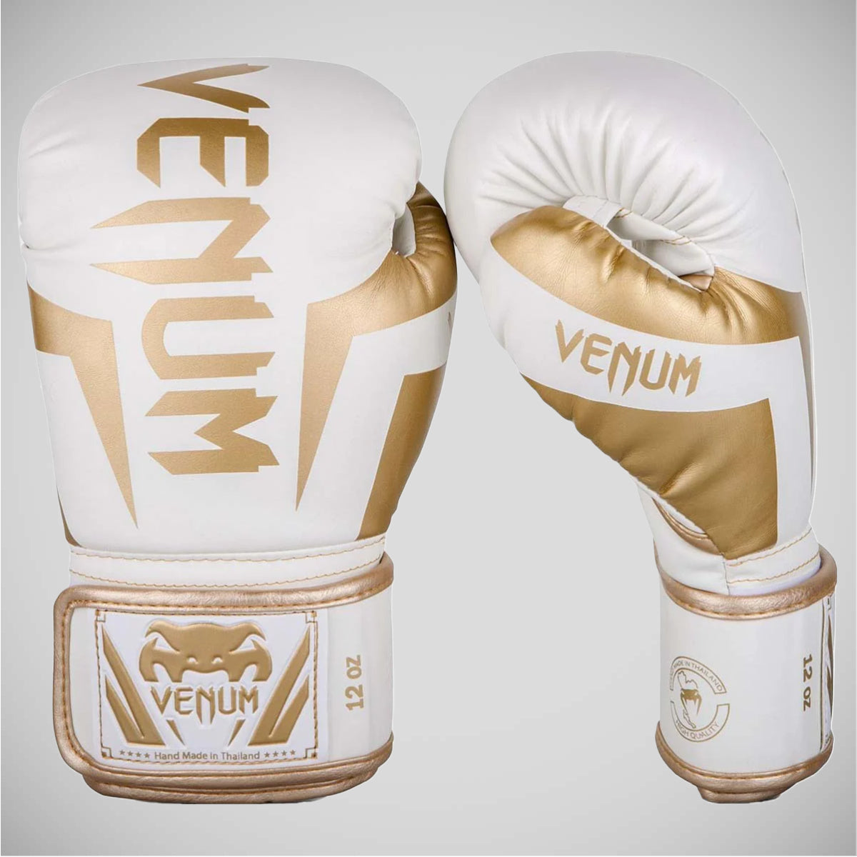 White Gold Venum Elite Boxing Gloves from Bytomic Bytomic Martial Arts